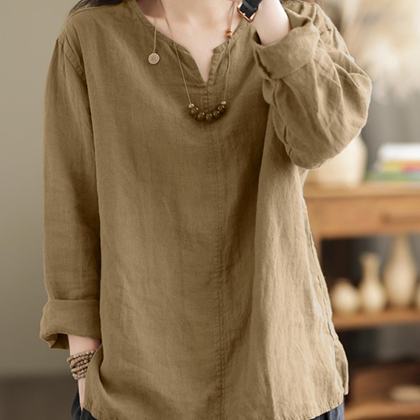 Ayollar uchun katta o'lchamdagi erkin fitli bluz, qisqa qo'llar, bir rangli, bahor yoz kuz