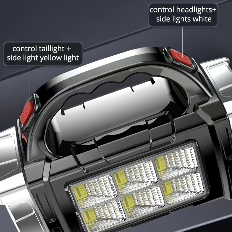 High-Powered LED Flashlight with Solar and USB Charging for Outdoor Activities