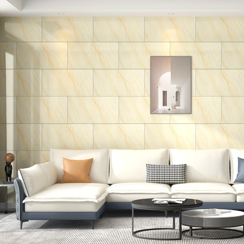Waterproof PVC Wall Decals Self-Adhesive Imitation Marble Tile Stickers for Kitchen Bathroom