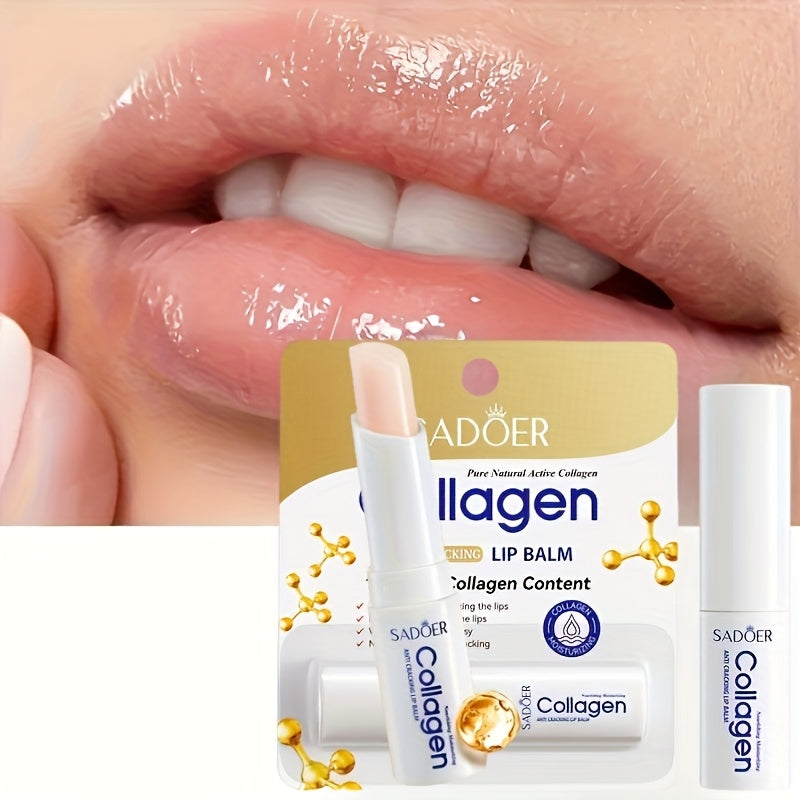 Women Collagen Lip Balm Moisturizing Hydration Soft Lips Plant-Based Squalane