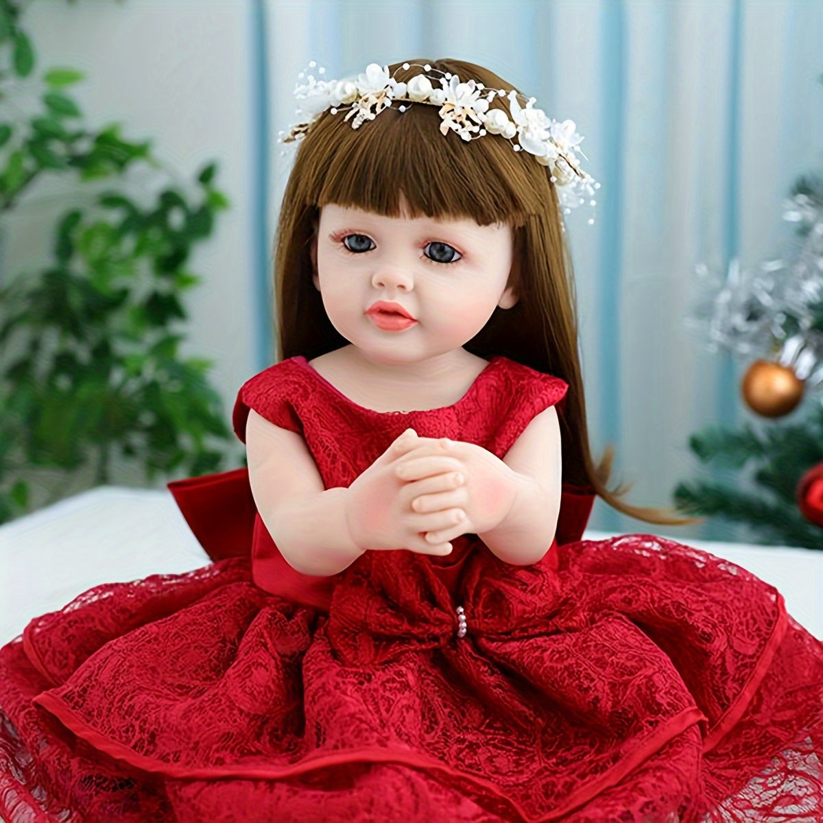 22-Inch Silicone Girl Doll for Creative Play and Dress-Up Kids Toy for Christmas and Halloween