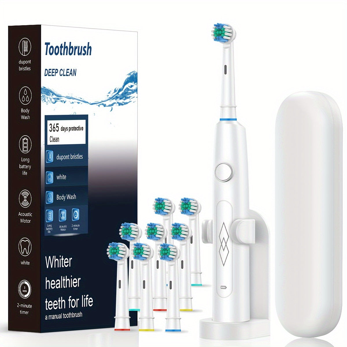 Black Sonic Electric Toothbrush for Adults with USB Rechargeable Battery and 5 Modes