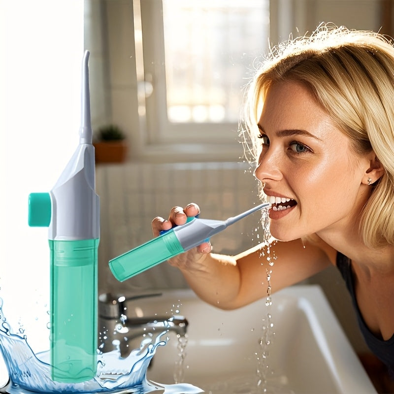 High-Pressure Dental Flosser Portable Manual Teeth Cleaner for Deep Cleaning