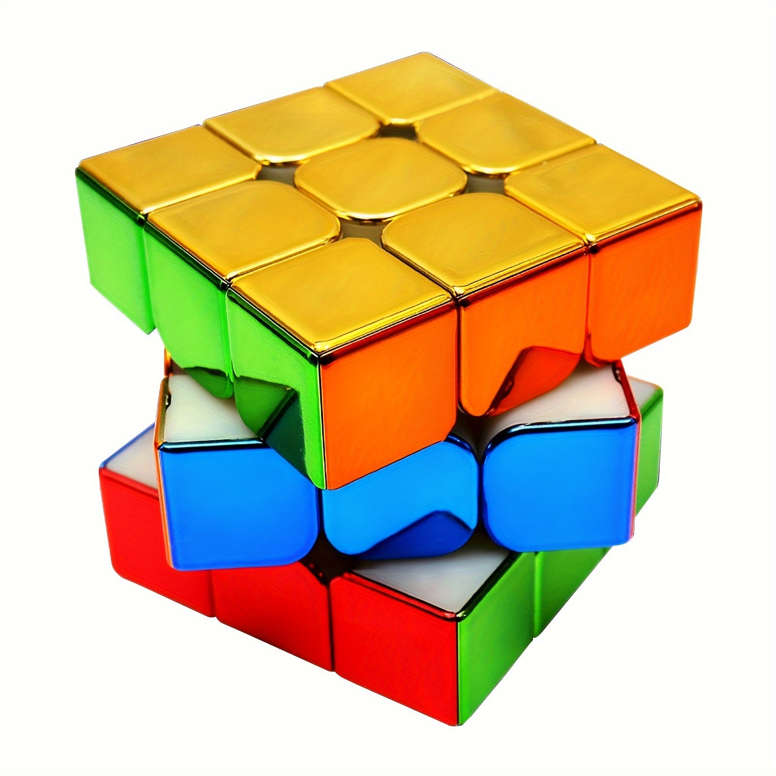 3x3 Speed Cube Mirror Surface Magic Cube Stickerless Puzzle Brain Teaser for All Ages