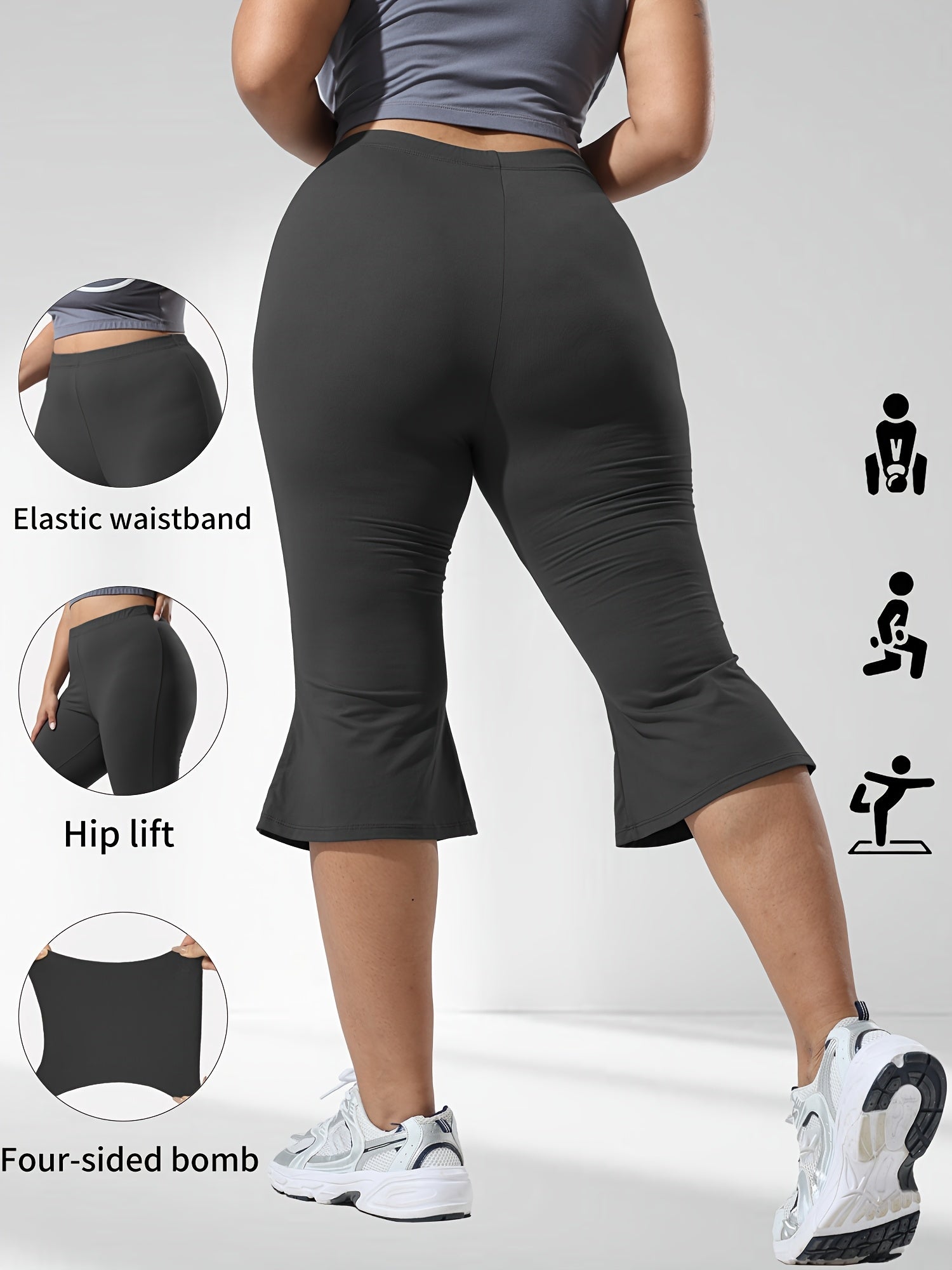 Women's Flare Pants Three-Quarter Waist Yoga Running Summer Pack