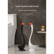 Swan-Shaped Toilet Brush Long Handle Non-Scratch Plastic Bathroom Cleaner