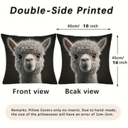 Christmas Alpaca Pillow Cover Double-Sided Print Square Home Decor