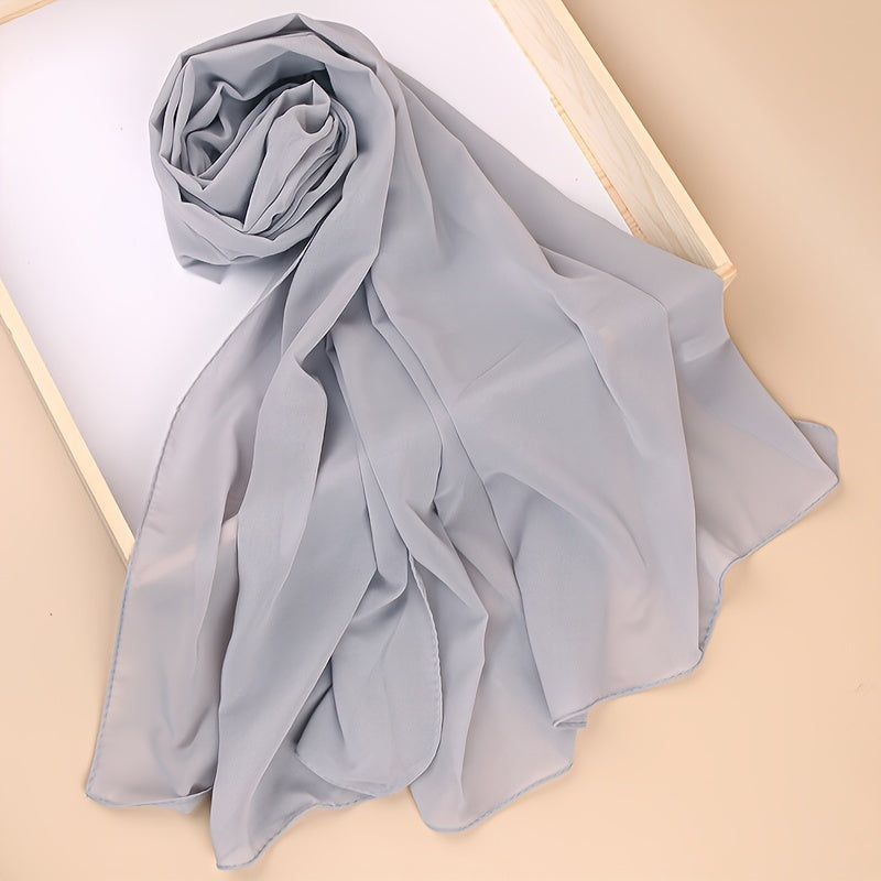 Ayollar uchun marvaridli hashamatli toʻliq rangli chiffon hijab turban sharf