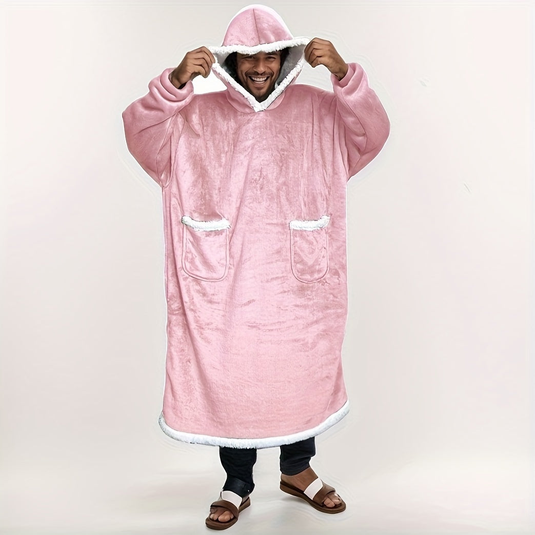 Kattalashtirilgan Plaid Flannel Blanket Hoodie juftliklar uchun Raqamli Octopus bosimi, dog'ga chidamli polyester
