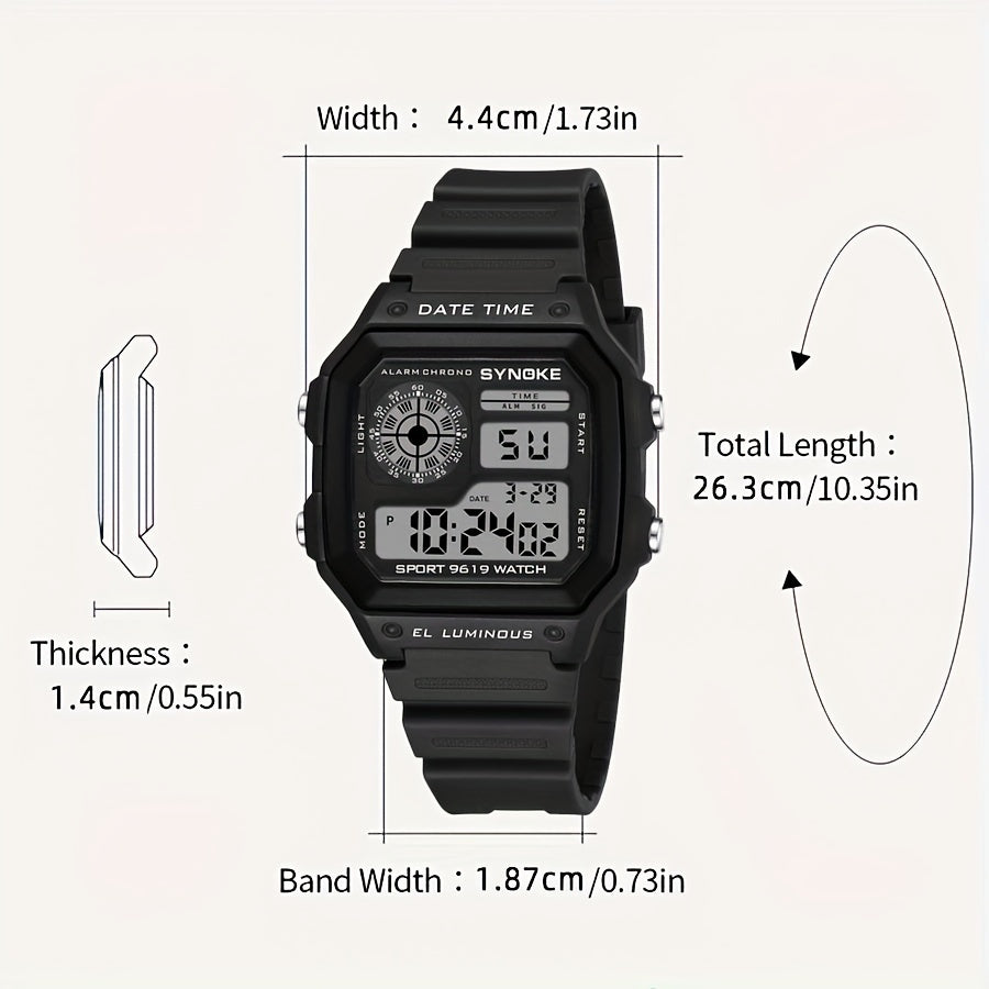 Waterproof Sports Watch for Men Square Shiny Durable Gift