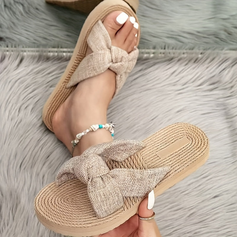 Ayollar uchun EVA tekis sandallar ochiq barmoqli, yopilmaydigan yozgi plyaj poyabzali