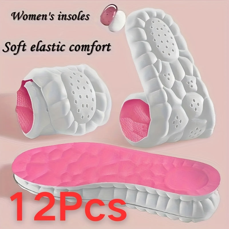 Unisex Breathable Elastic Insoles 12 Pairs Lightweight Comfortable
