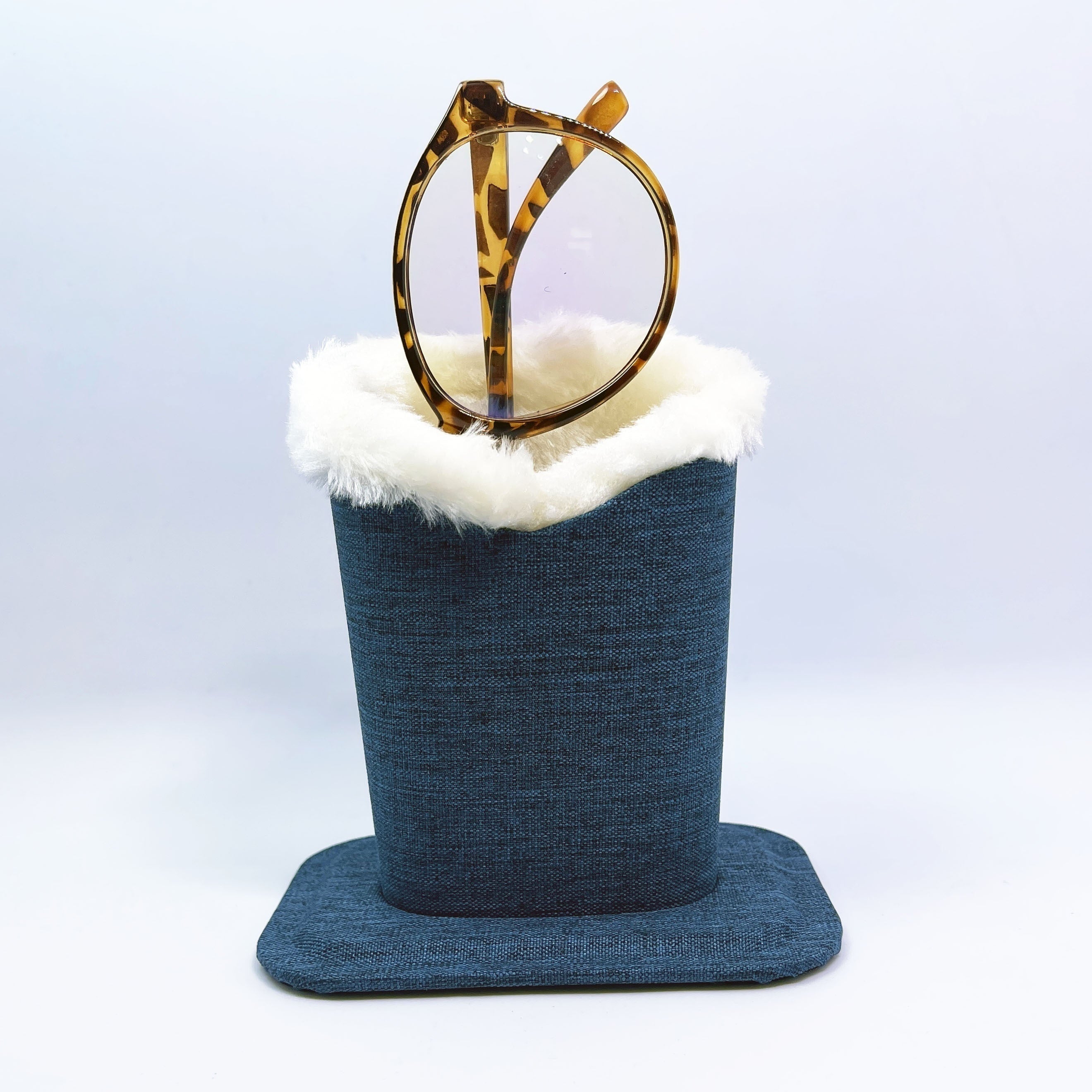 Canvas Eyeglasses Holder Stand Case for Desk or Nightstand Storage