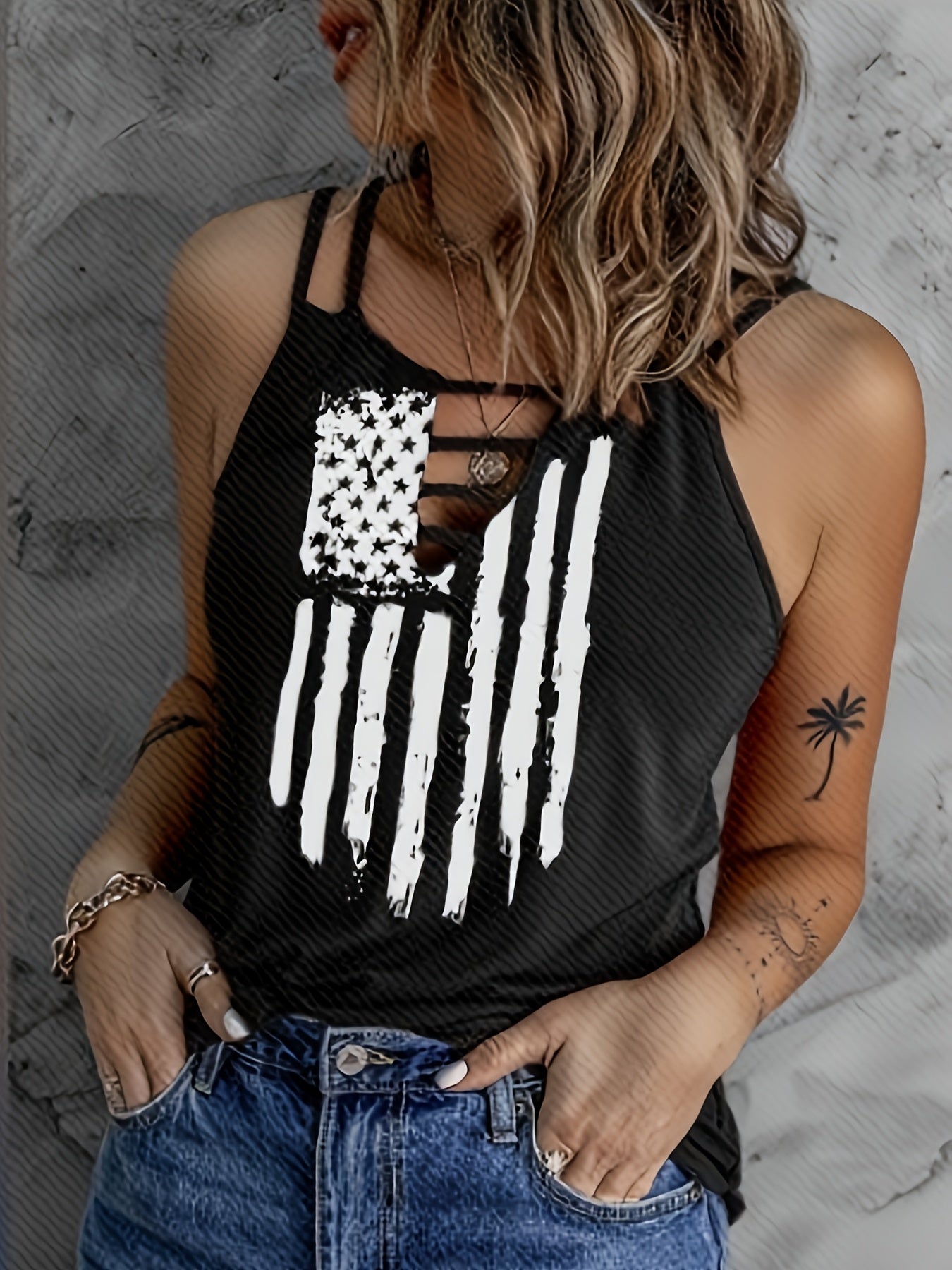 Топ с V-образным вырезом и прорезью для женщин plus size, дышащий, летний, с тонкими бретелями