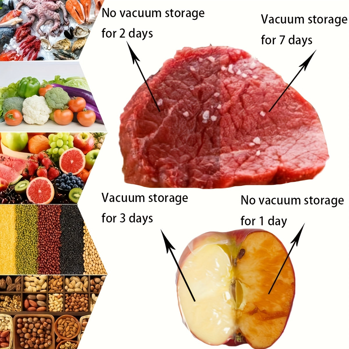 20pcs Reusable Vacuum Food Storage Bags with Airtight Zipper Seal Durable PE Transparent for Fruits