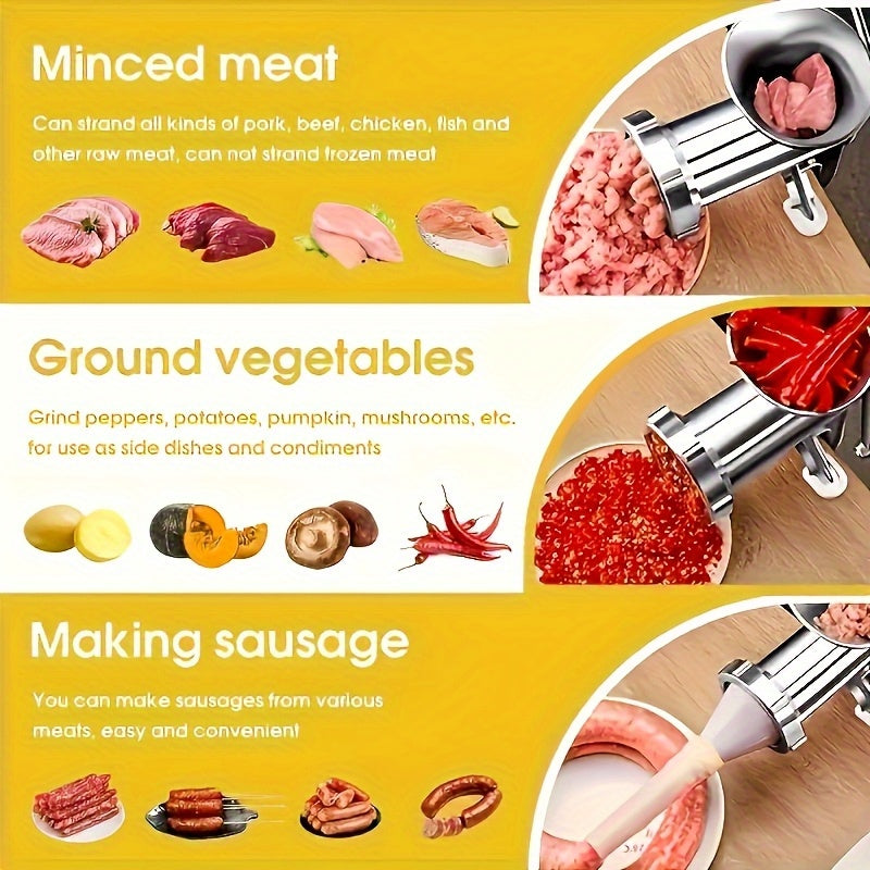 Manual Meat and Vegetable Grinder with Table Clamps 1 Piece