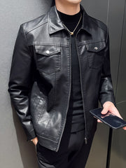 Мужская водонепроницаемая ветронепроницаемая куртка с воротником из ПУ и множеством карманов