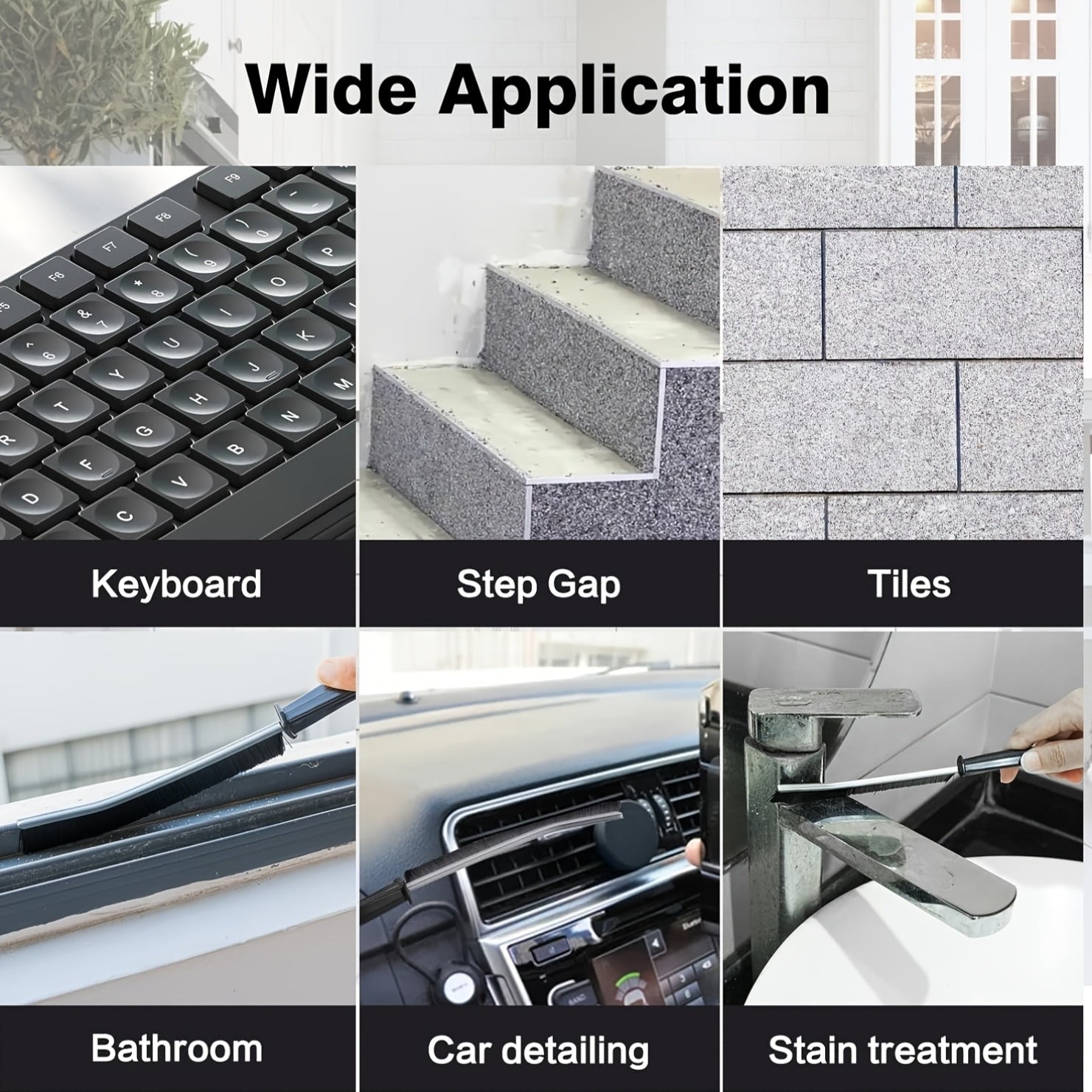 Multi-Purpose Long Handle Brush for Windows Doors and Surface Cleaning