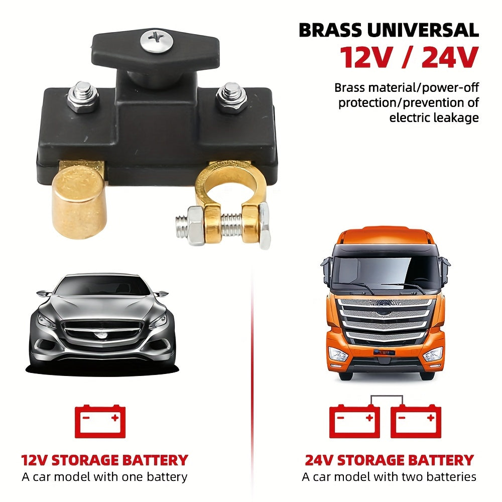 Universal Battery Brass Negative Power Off Switch 12-24V Kill Switch