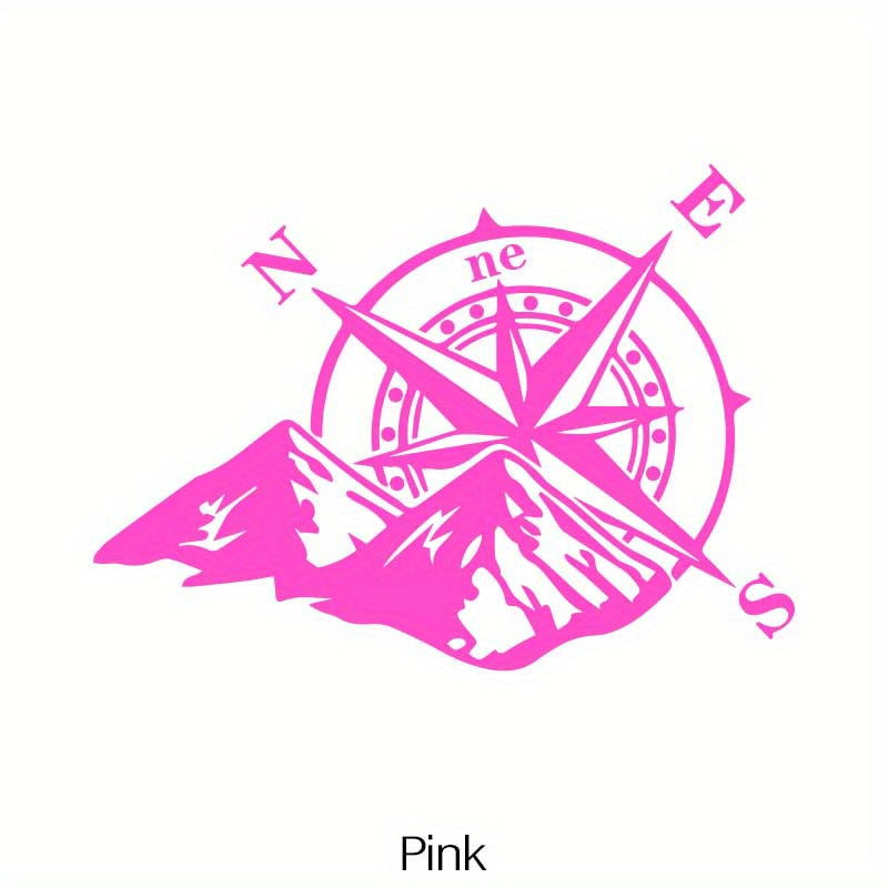 Calcomanías para vehículos de aventura, brújula reflectante, pegatinas de montaña, vinilo