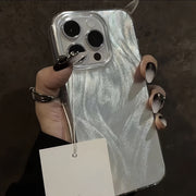 Противоударный чехол из TPU для Apple iPhone 11-15 Pro Max с лазерным дизайном из перьевого пряжи