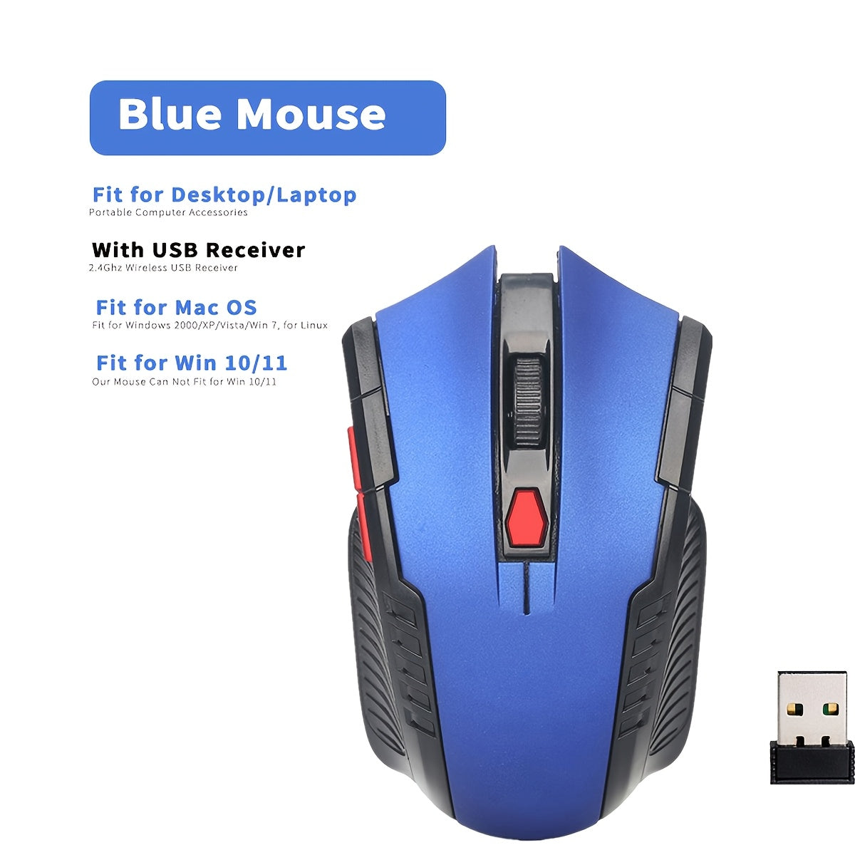 Wireless Gaming Mouse with 2.4GHz USB Nano Receiver Battery Powered for PC Mac Laptop Chromebook