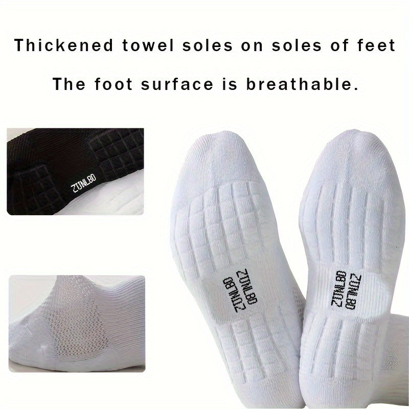 Men's Cotton Blend Mid-Length Sports Socks 5 Pairs Size US 6-9 Breathable Comfortable