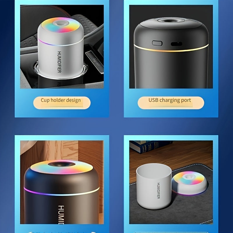 Portable USB Humidifier with Night Light, 1L Tank, Quiet Operation