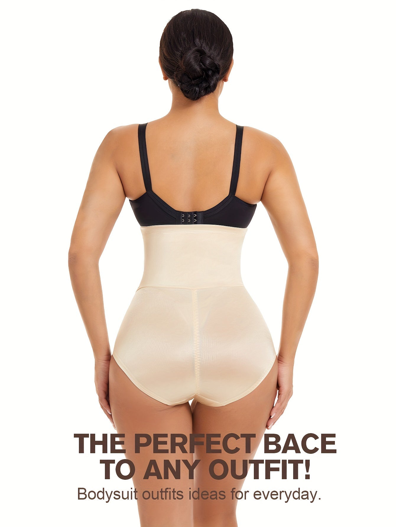 High Waist Shaping Panties Tummy Control Buttock Lifting Solid Color Nylon Spandex