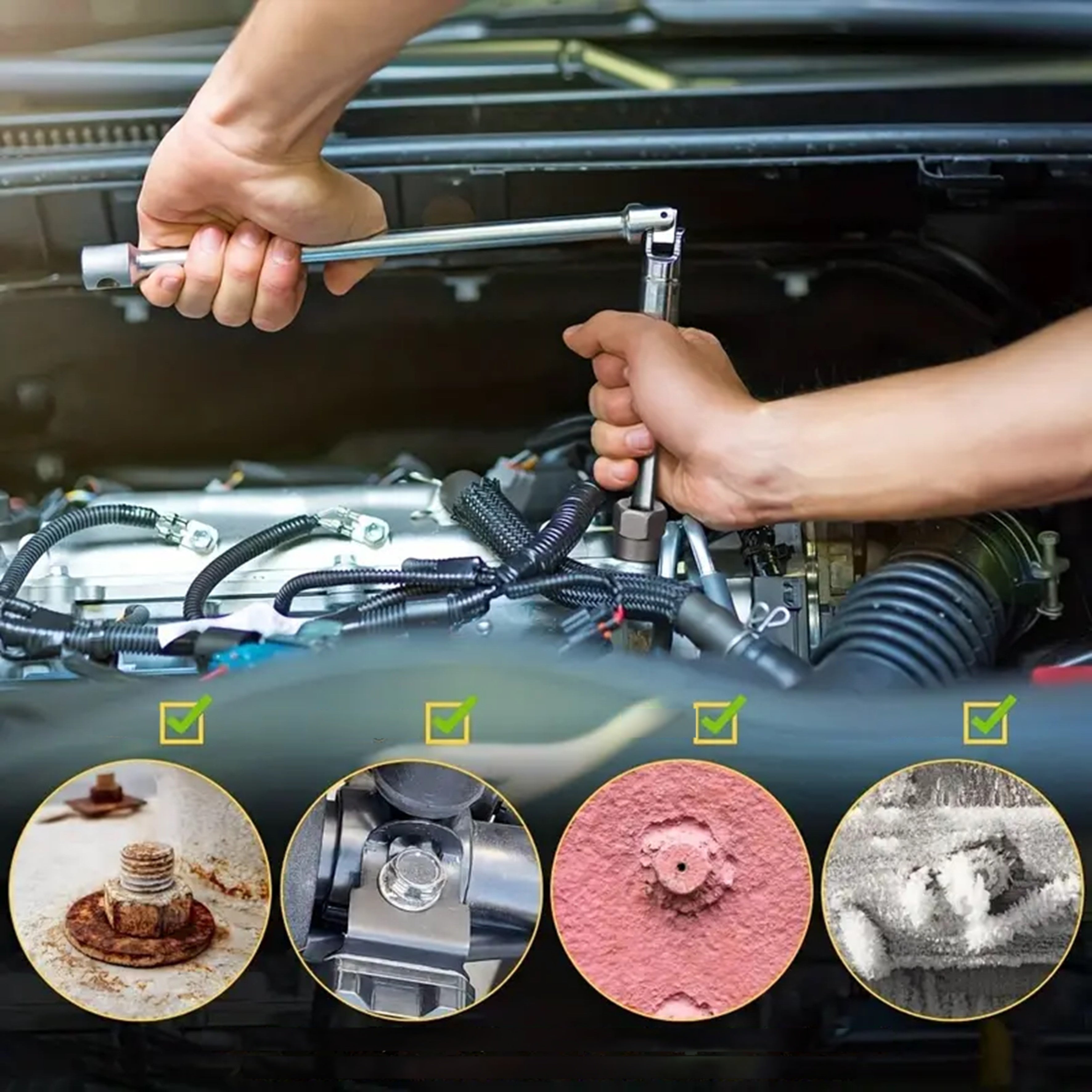 15pcs Nut Extractor Set Bolt and Nut Remover with Socket Adapter for Damaged Bolts