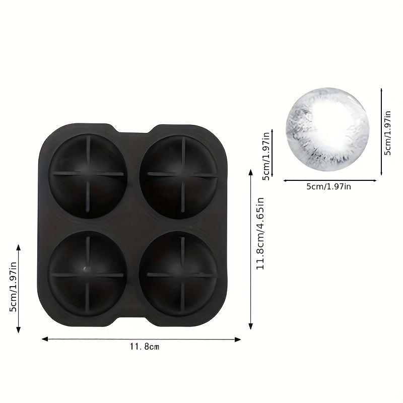 Silicone Whiskey Ice Ball Maker Flexible Sphere Mold for Perfect Round Ice Cubes