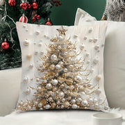 Contemporary Christmas Tree Double-Sided Print Throw Pillow Cover 45cm