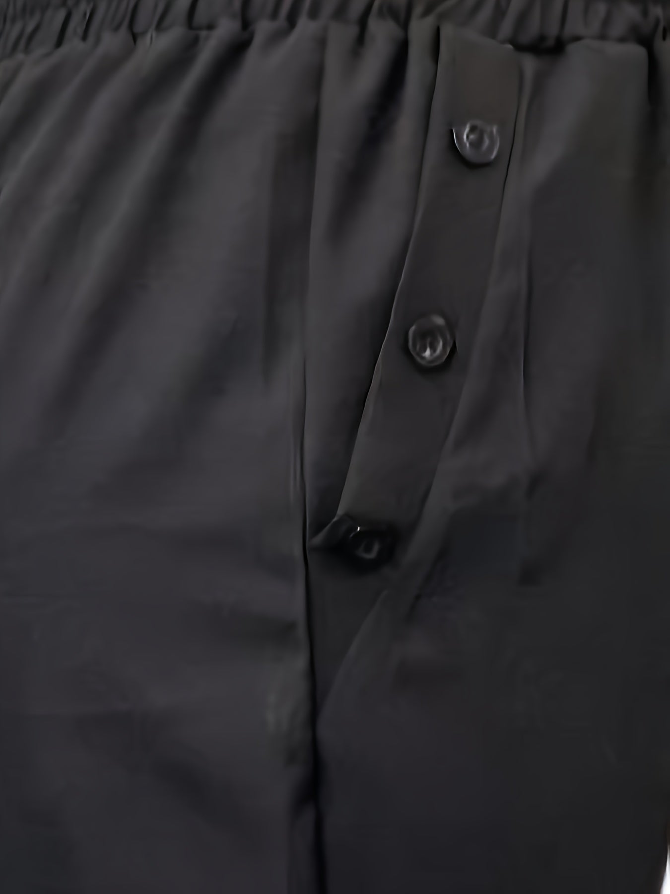 Pantalones cortos Bermuda de talla grande para mujer 100% poliéster color sólido con cintura elástica para todas las estaciones