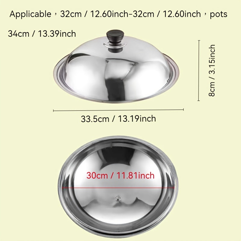 Stainless Steel Pot Lid with Heat-Resistant Bead Handle Fits Different Sizes Easy to Clean