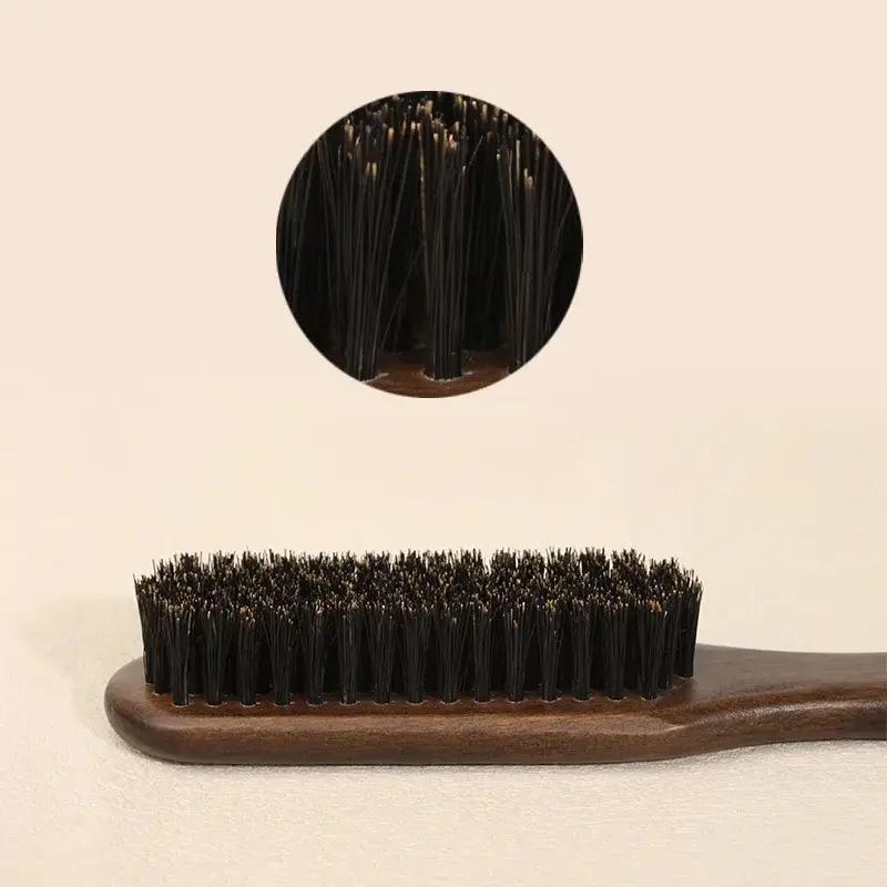 Men Wooden Boar Bristle Hairbrush for Beard Styling and Hair Smoothing