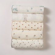 Baby Shower Bath Towel Large Floral Foliage Design for Girls and Boys