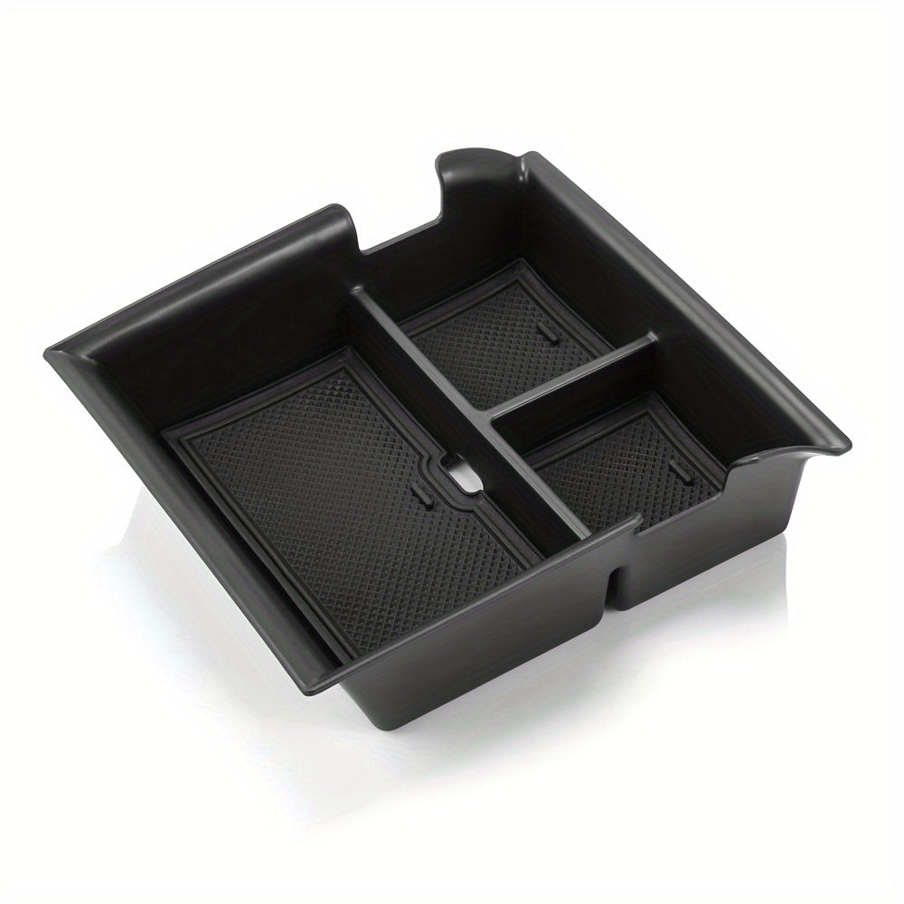 Car Interior Center Console Armrest Organizer Black Plastic Storage Tray