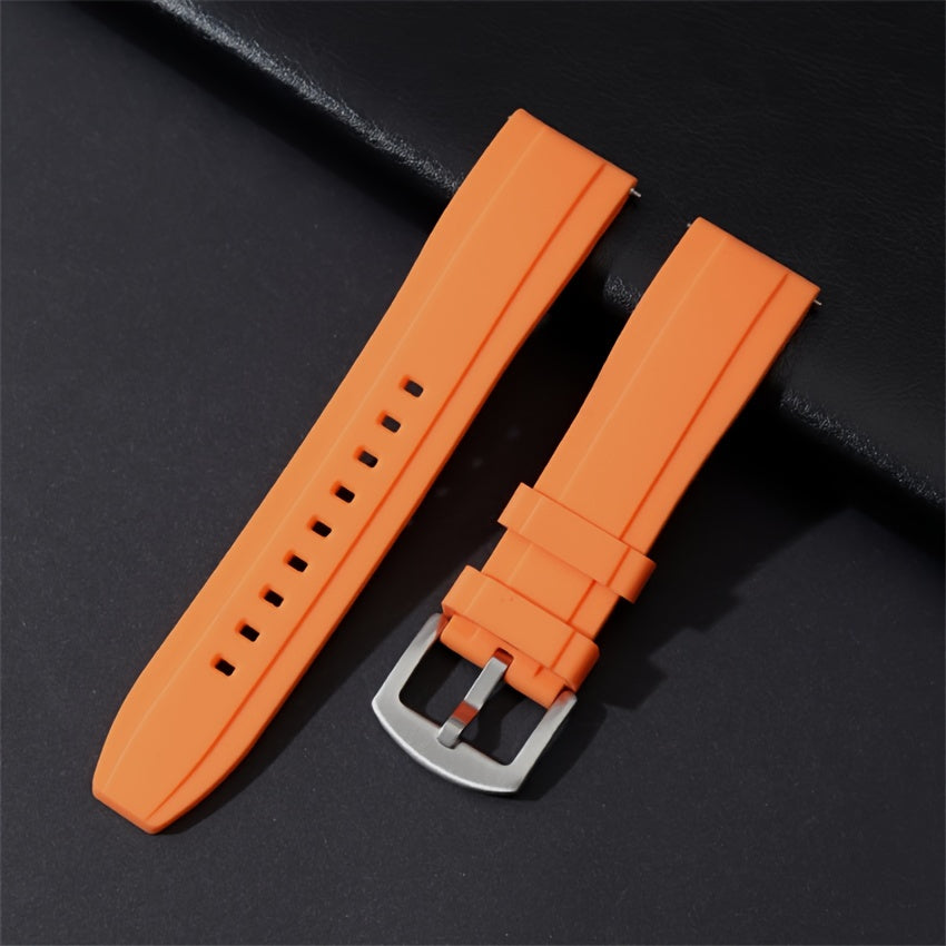 Silicone Rubber Watch Strap 20mm 22mm Quick Release Sports Watch Band in Black Green Orange Blue