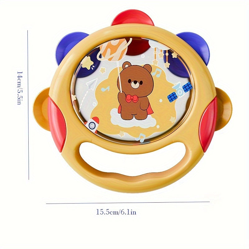 Baby Musical Toy Hand Drum with Rattle for Toddlers Red Yellow 12 Months+