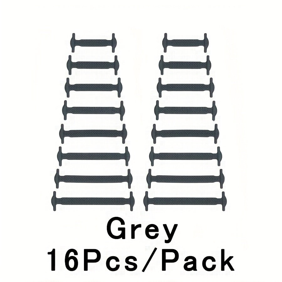 Unisex Silicone No-Tie Shoelaces Set Elastic Quick-Lace for Sneakers