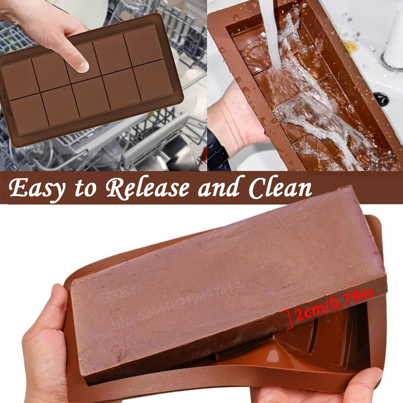 Silicone Candy Mold Set for Chocolate Bars with Scraper, 1-3 Pieces, Large Size