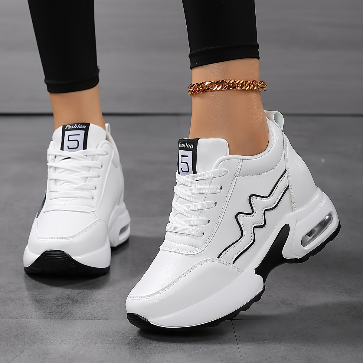 Women's Lightweight Casual Sneakers White Low-Top Walking Shoes Breathable Comfort