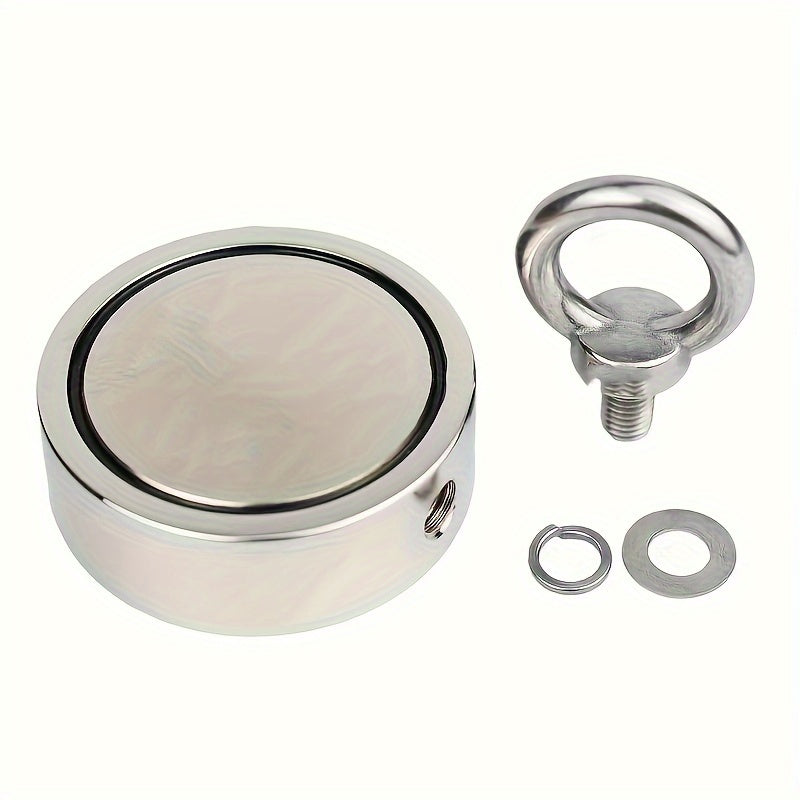 Double-Sided Round Neodymium Fishing Magnet with Ring High Pull Force Salvage Recovery 1 Pack