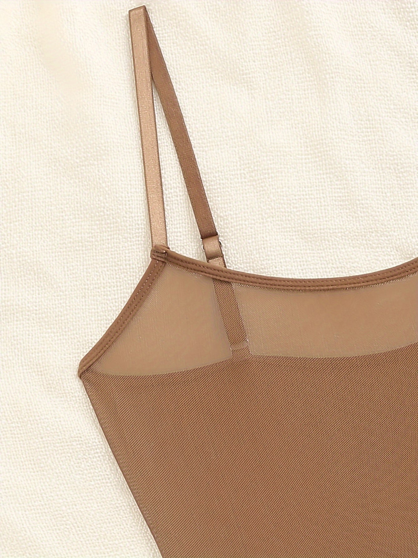 Women's Semi-Sheer Bodysuit with Spaghetti Straps and Backless Design Lingerie