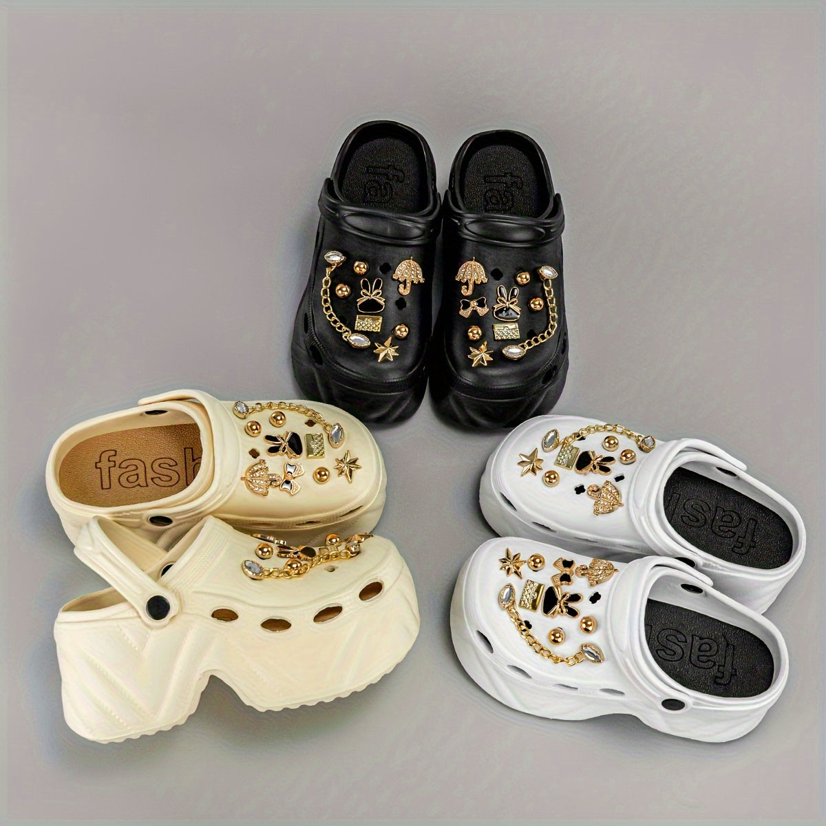 Women's Glitter Mules and Clogs With Platform Heel Lightweight EVA Summer Footwear