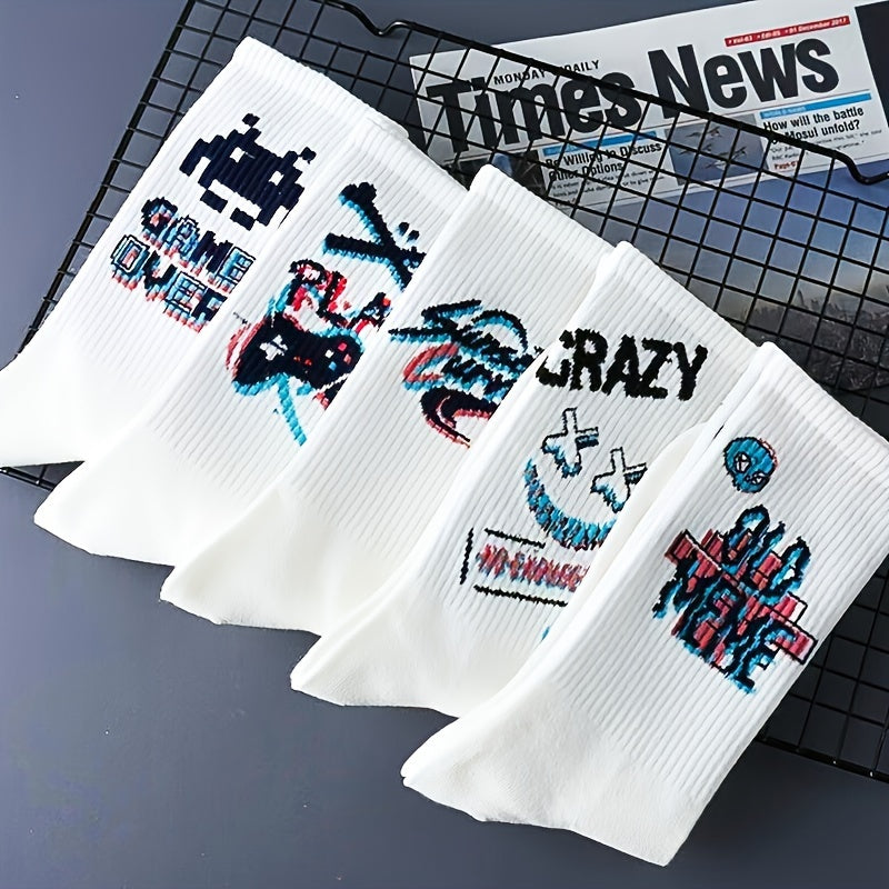 8 juft rang-barang geometrik naqshli jamoa paypoq polyester spandex uchun skeletli sport, basketbol