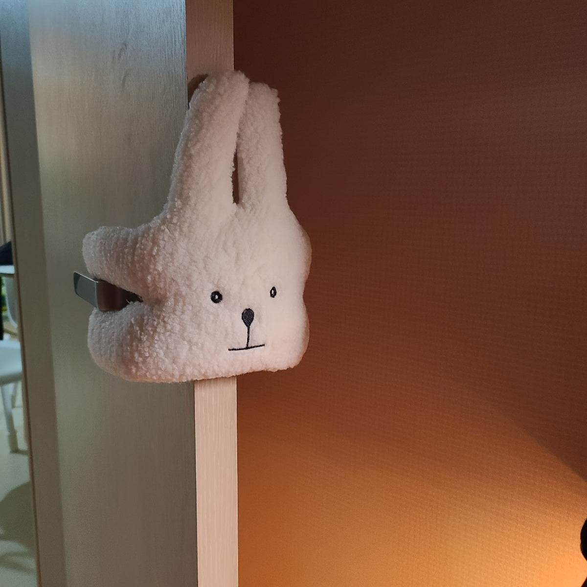 Animal-Shaped Cartoon Door Stopper Silent Windproof Clip Light Brown Ivory