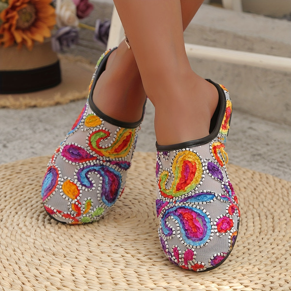 Women's Breathable Lightweight Slip-On Flat Shoes Sock Sneakers All-Season