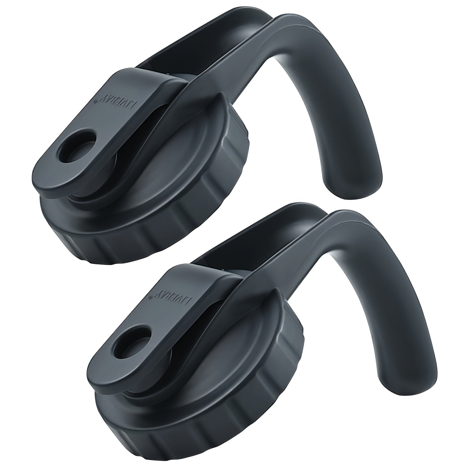 Set of 2 Wide Mouth Mason Jar Pour Spout Lids with Flip Cap Handle Gray Reusable Leak-proof Airtight Kitchen Storage