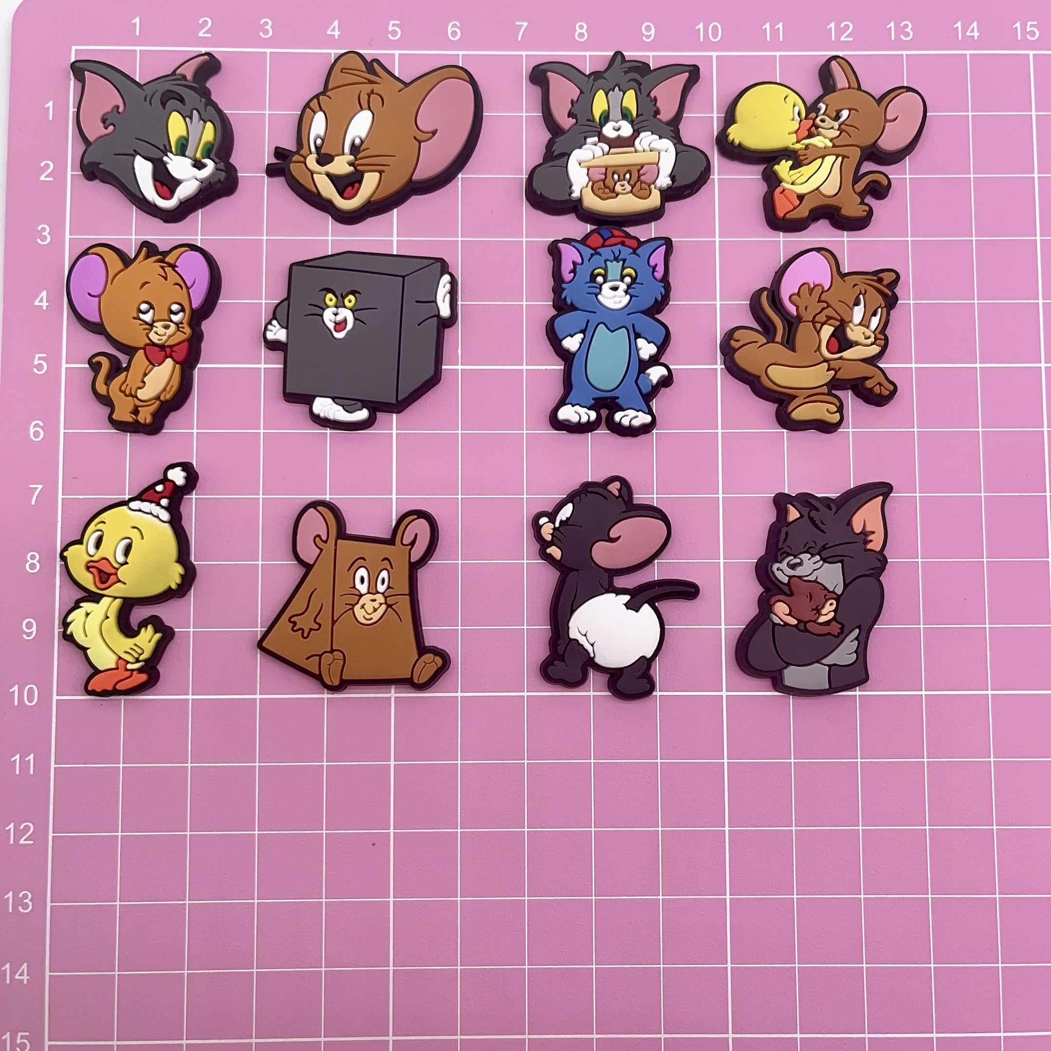 12 Pcs Colorful Cartoon Shoe Charms for Sandals Clogs and Bags